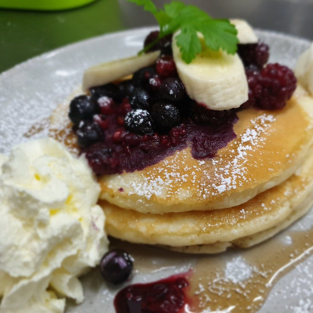Three Pancake Stack — Brighton, TAS — Moes Cafe & Restaurant