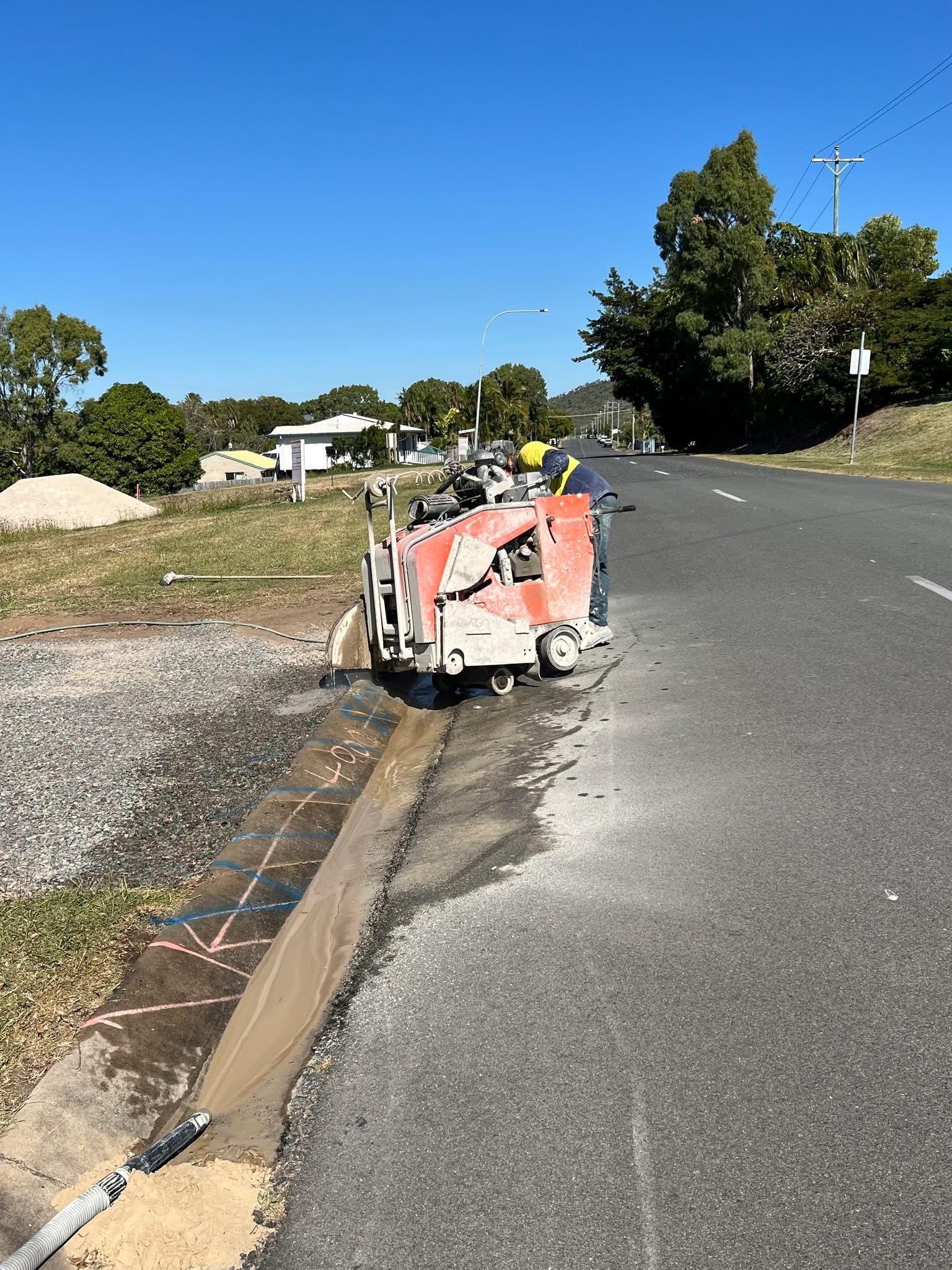 Construction Zone Concrete Slab Partially Cut With Saw — Ablecut Concrete Cutting & Coring In Marian, QLD