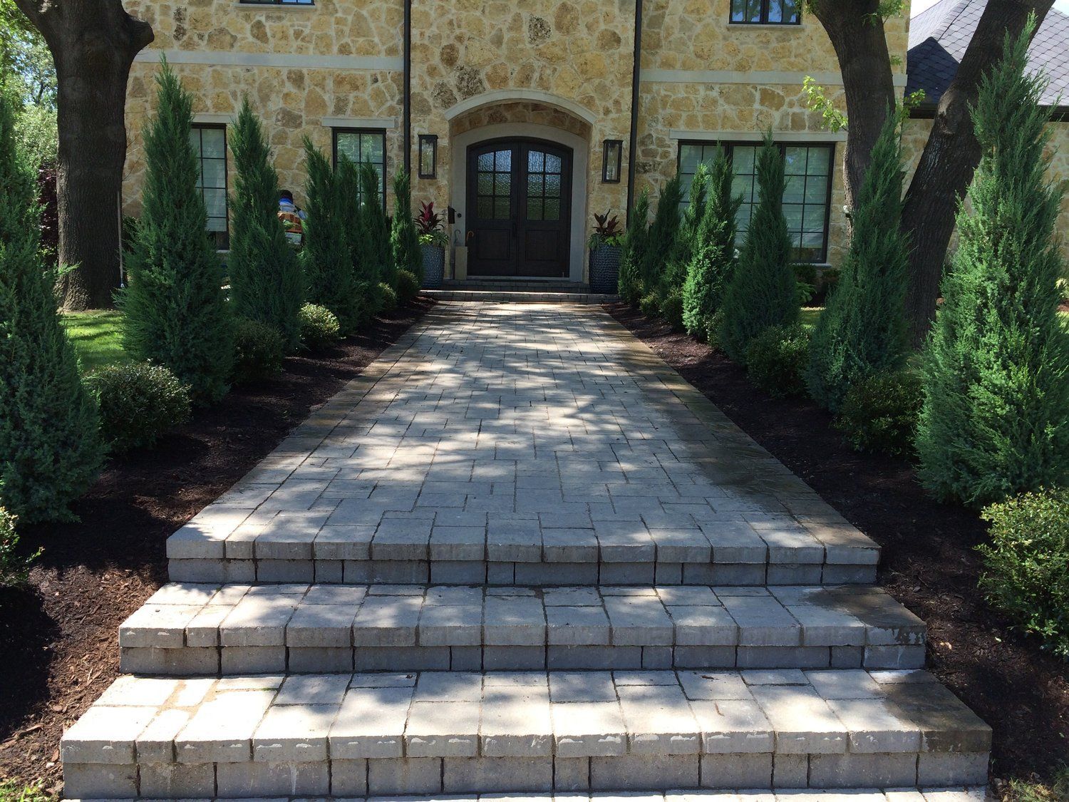 Decorative Concrete — Garden with Stone Path in Richardson, TX