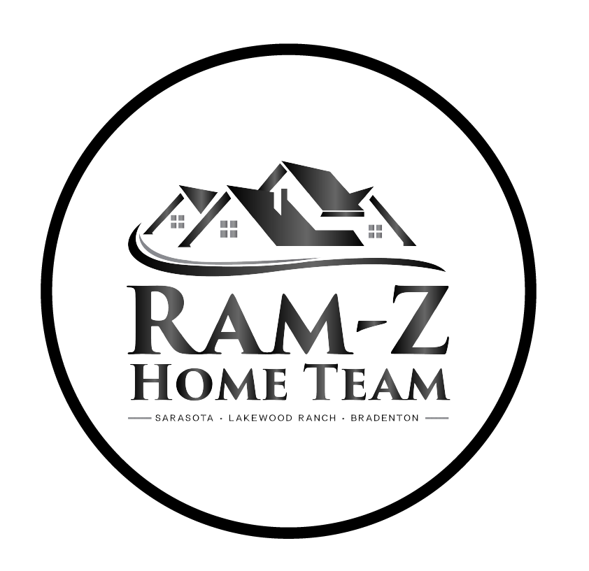 Ram-Z Home Team logo, black circle with house icon and text "Ram-Z Home Team" with Sarasota, Lakewood Ranch, Bradenton.