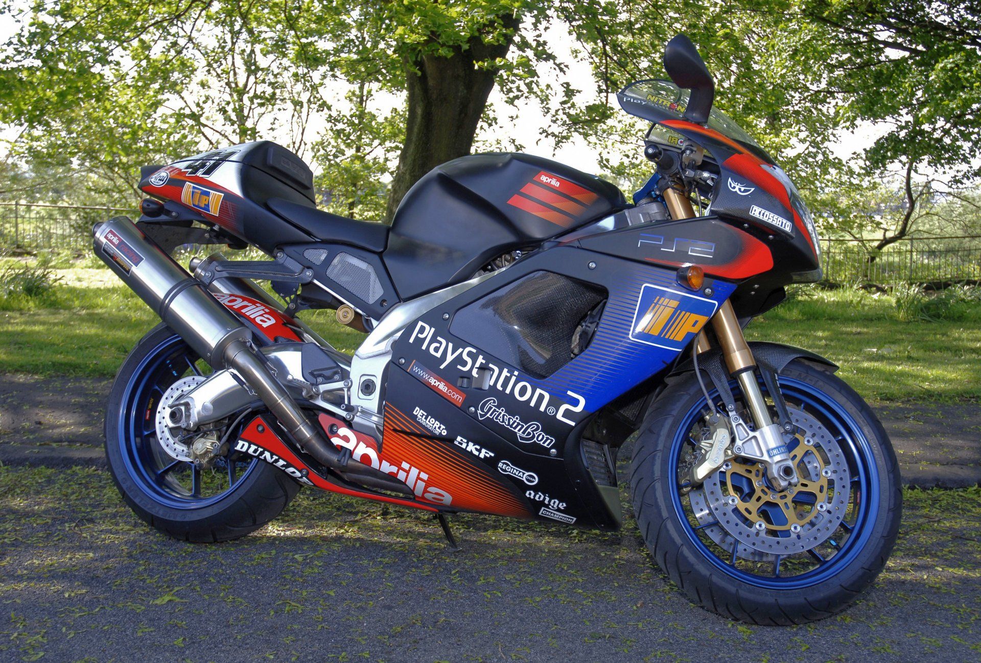 Motorbike decals on an Aprilia