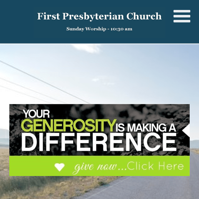 Screenshot of First Presbyterian Church website
