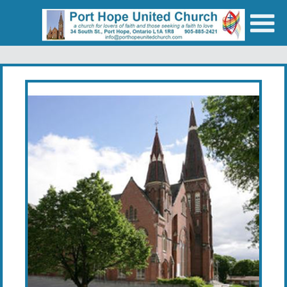 Screenshot of Port Hope United Church website