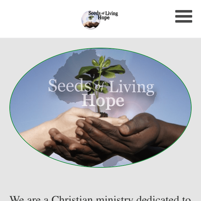 Screenshot of Seeds of Living Hope website