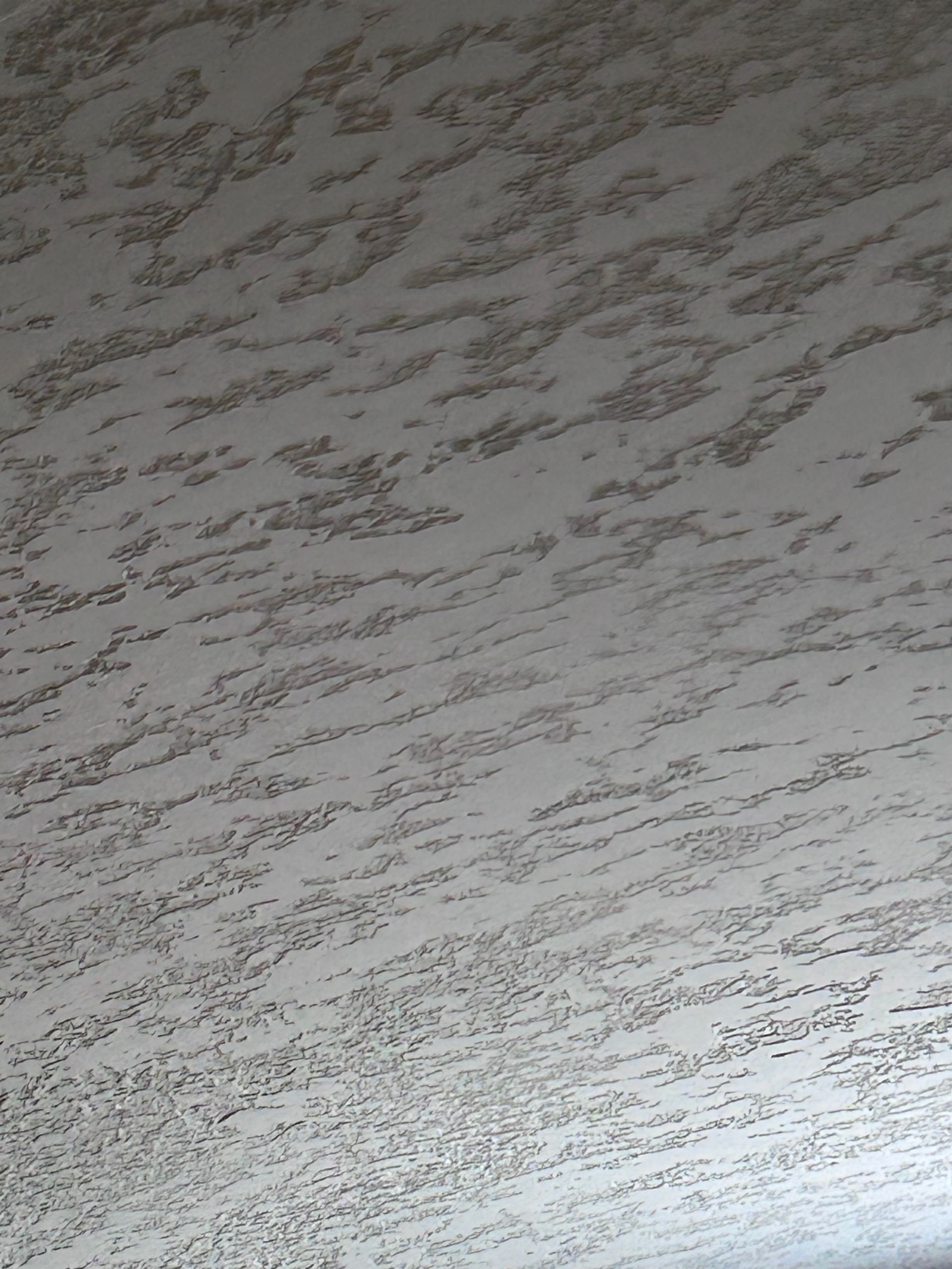 Textured white ceiling with a random, mottled pattern.
