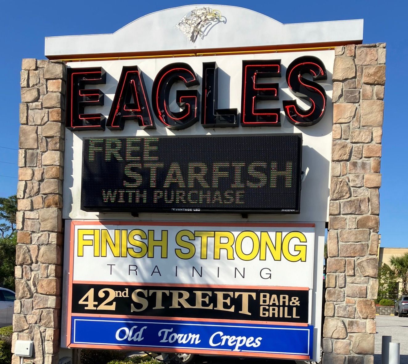 Sadly, there's no room for us on the sign!