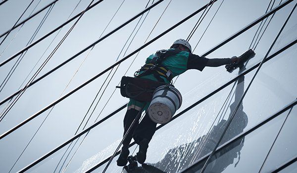 Abseil and rope access office window cleaning