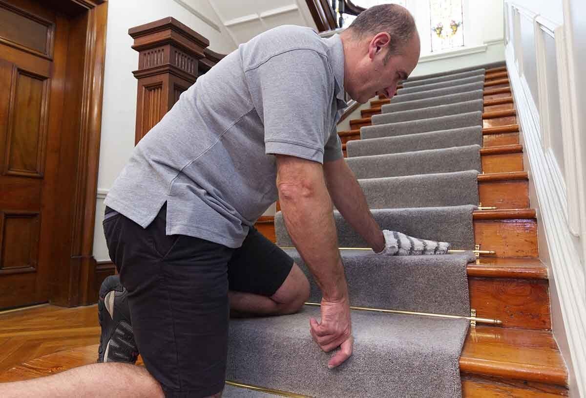 Removing carpet stains from stair carpet