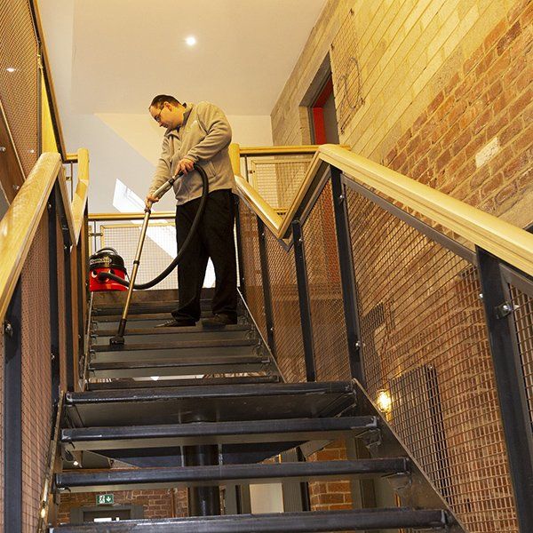 Communal area cleaning at Harrogate managed offices