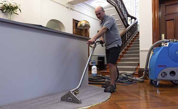 Hot Water Extraction carpet cleaning machine in office reception