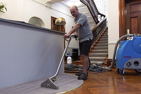 Hot Water Extraction carpet cleaning machine in office reception