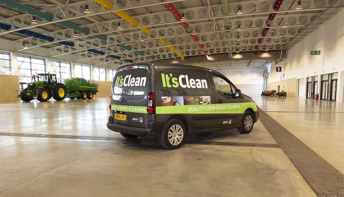It's Clean van in hall at Yorkshire Exhibition Centre in Harrogate