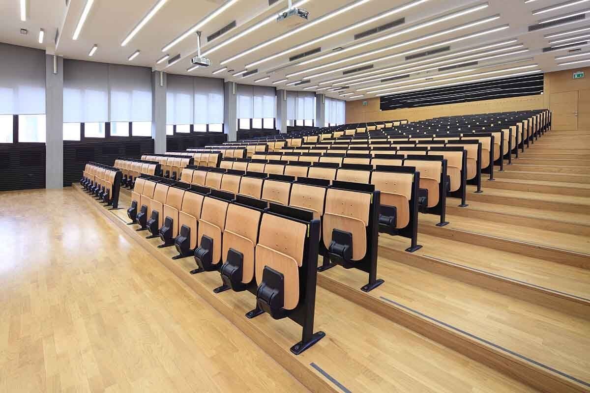 Cleaning university lecture theatre