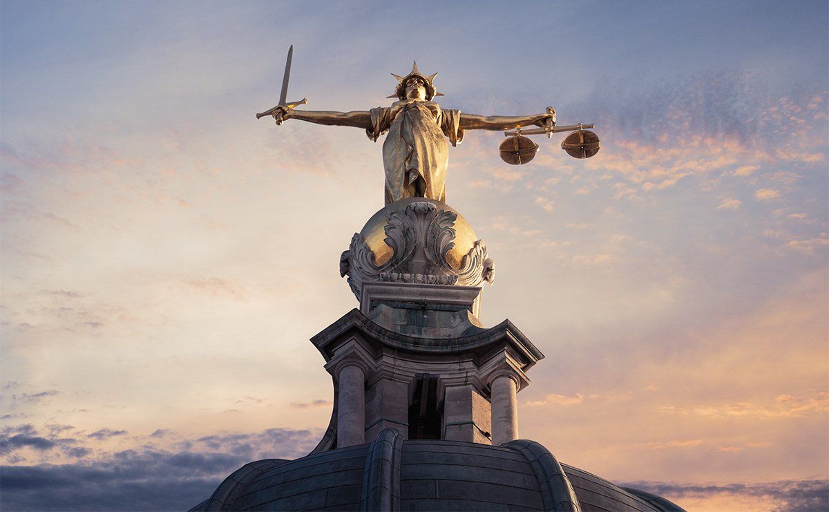 Statue of Justice at the Old Bailey in London