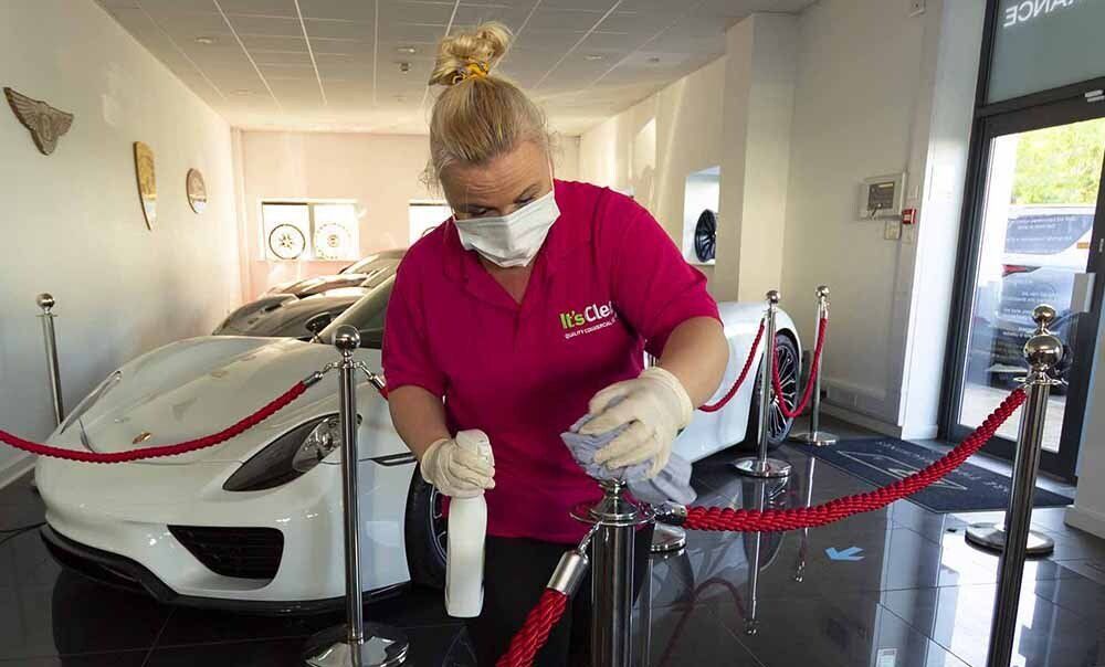 Touch Point Cleaning in car showroom in Knaresborough North Yorkshire