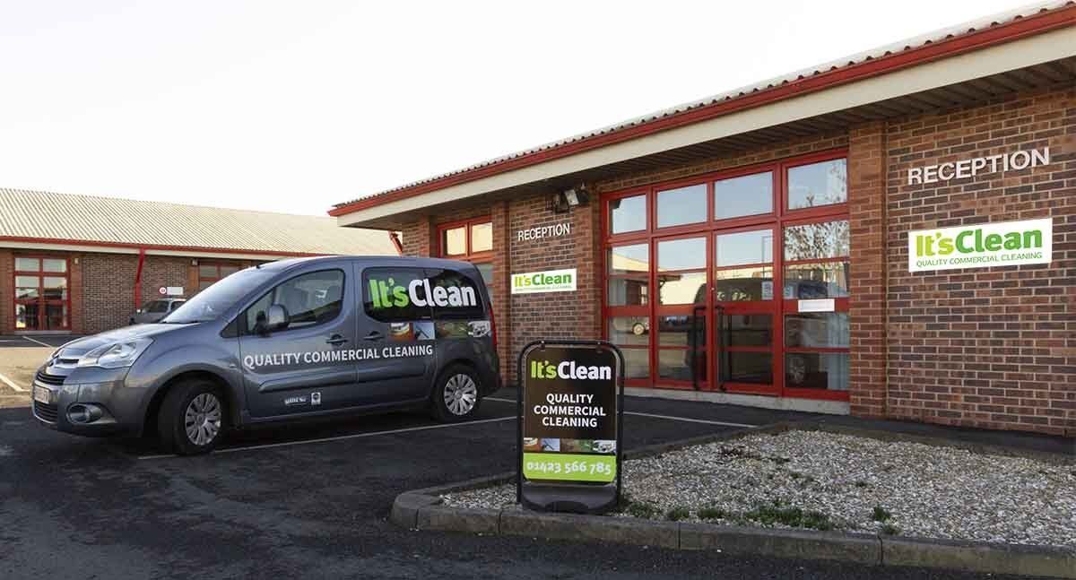 Van parked outside It's Clean Head Office in Harrogate