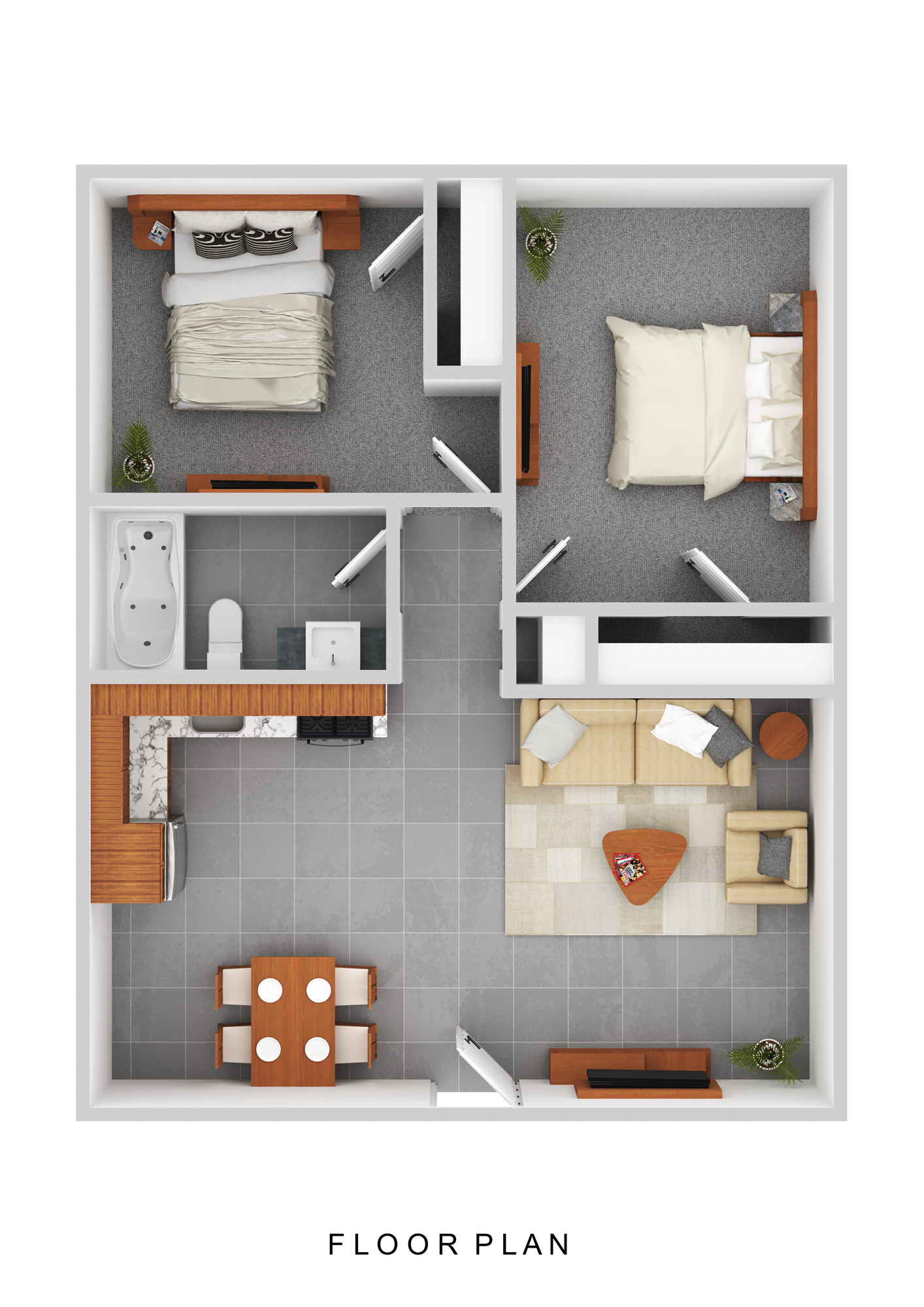 2 bedroom floor plan