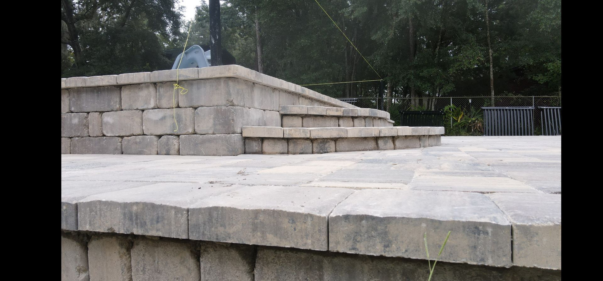 paver wall and paver steps