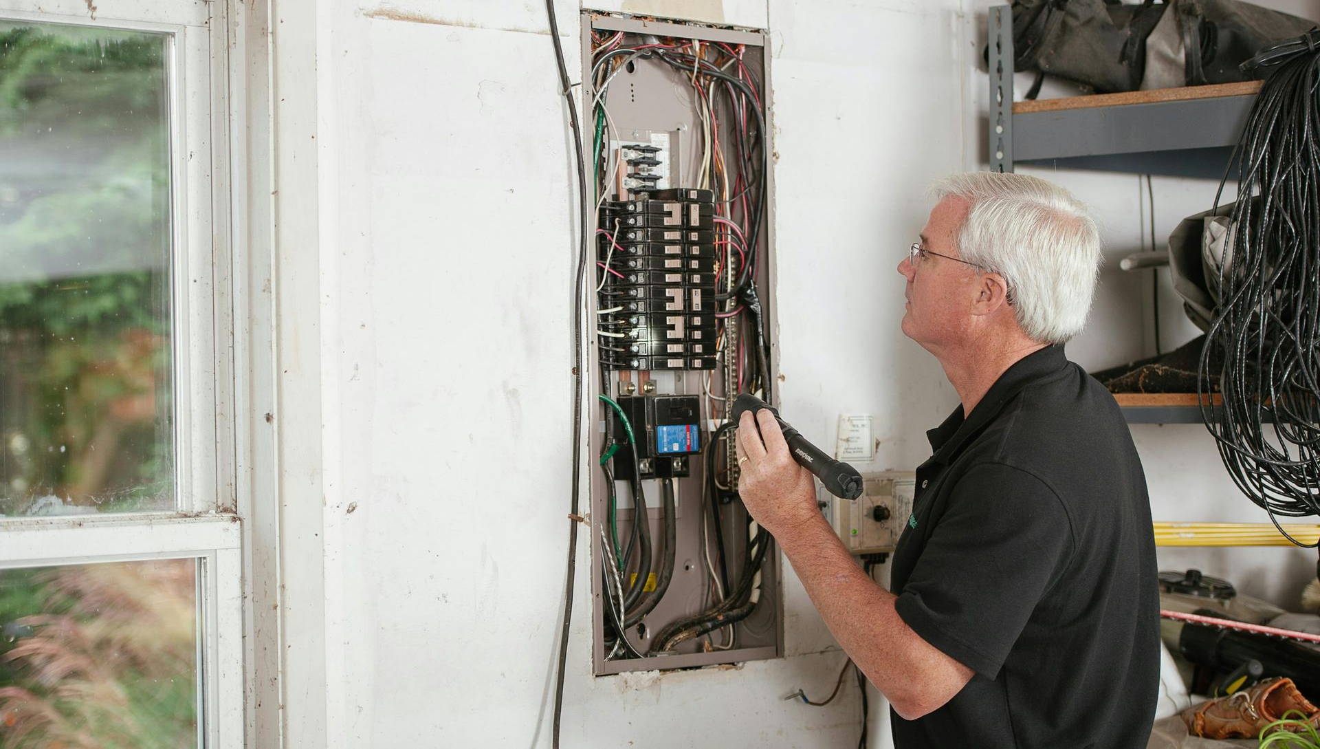 man at electrical panel