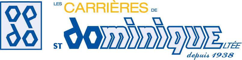 A logo for les carrieres de dominique depuis 1998