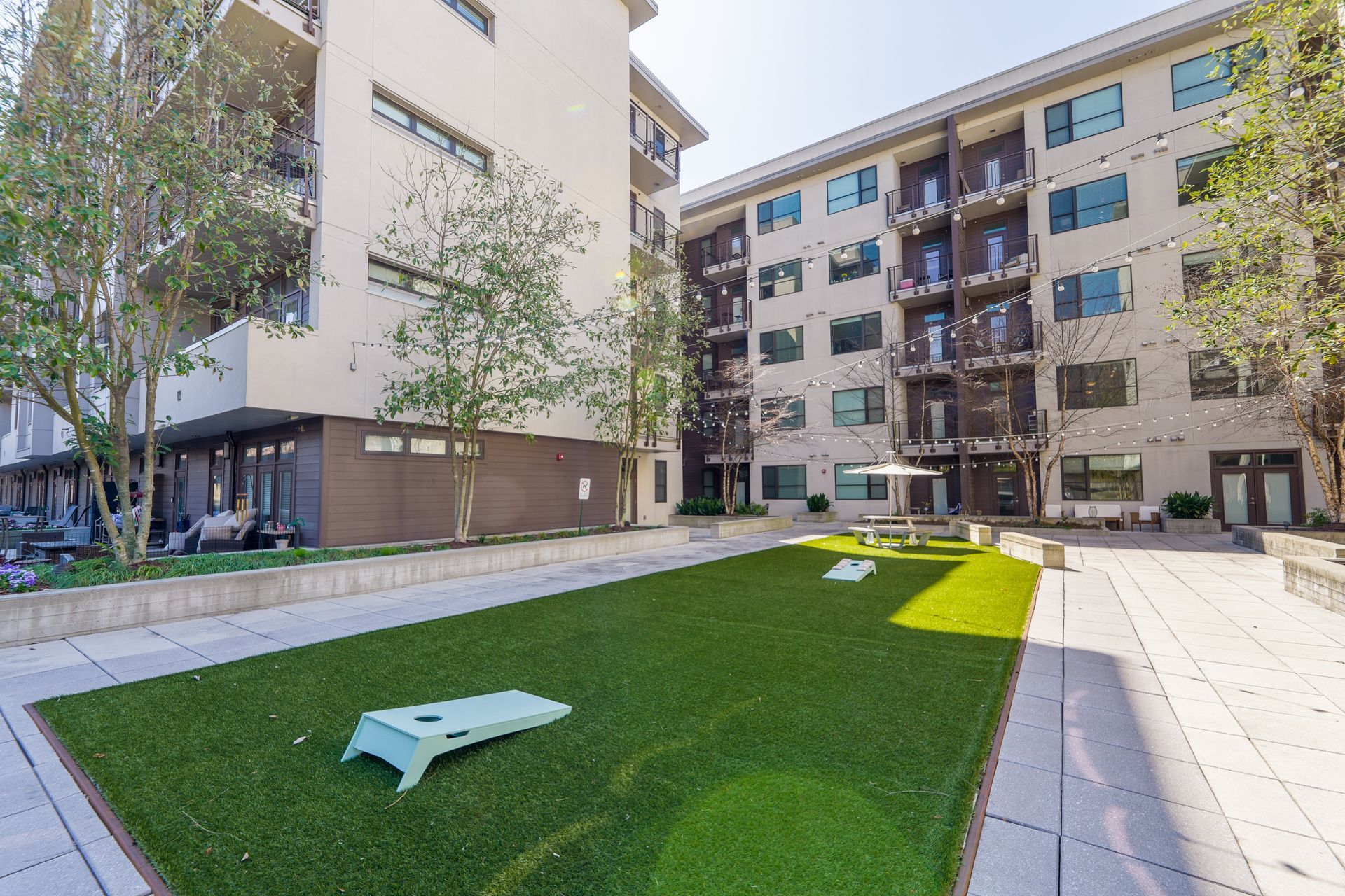 Lawn games at North and Line in Atlanta, GA.