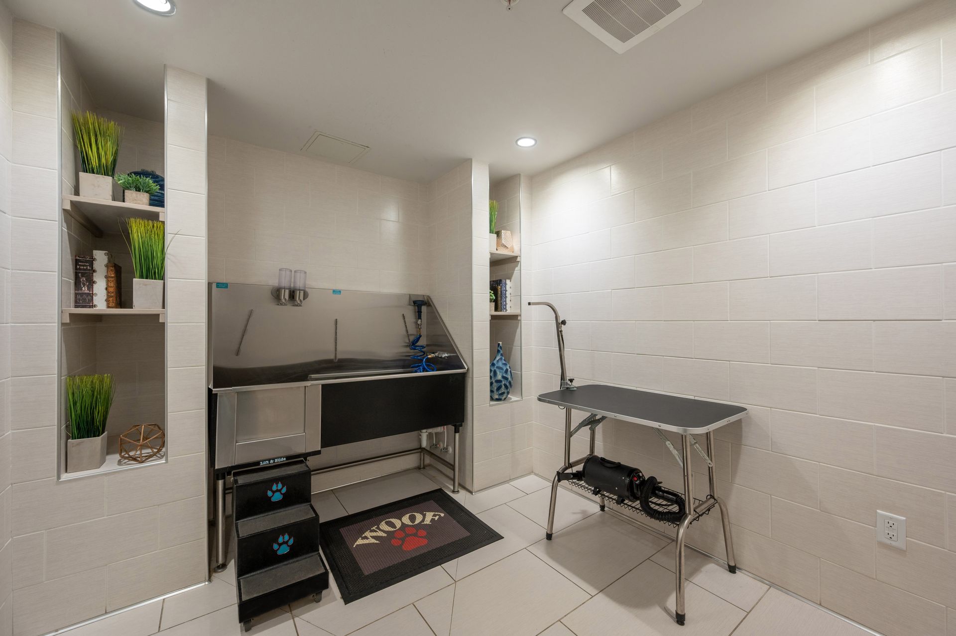 Pet washing station at North and Line in Atlanta, GA.