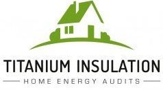 A logo for titanium insulation home energy audits