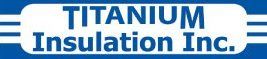 A blue and white logo for titanium insulation inc.