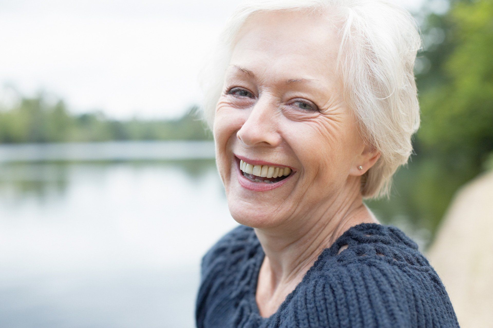 Happy Senior Woman — Eastpointe, MI — Eastland & Professional Dental Center