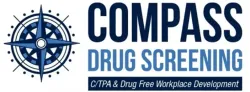 The logo for compass drug screening ctpa and drug free workplace development