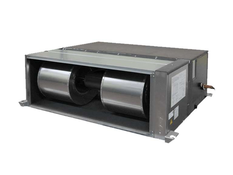 A picture of a ductless air conditioner on a white background.