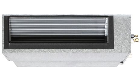 A picture of a ductless air conditioner on a white background.