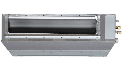 A picture of a ductless air conditioner on a white background.
