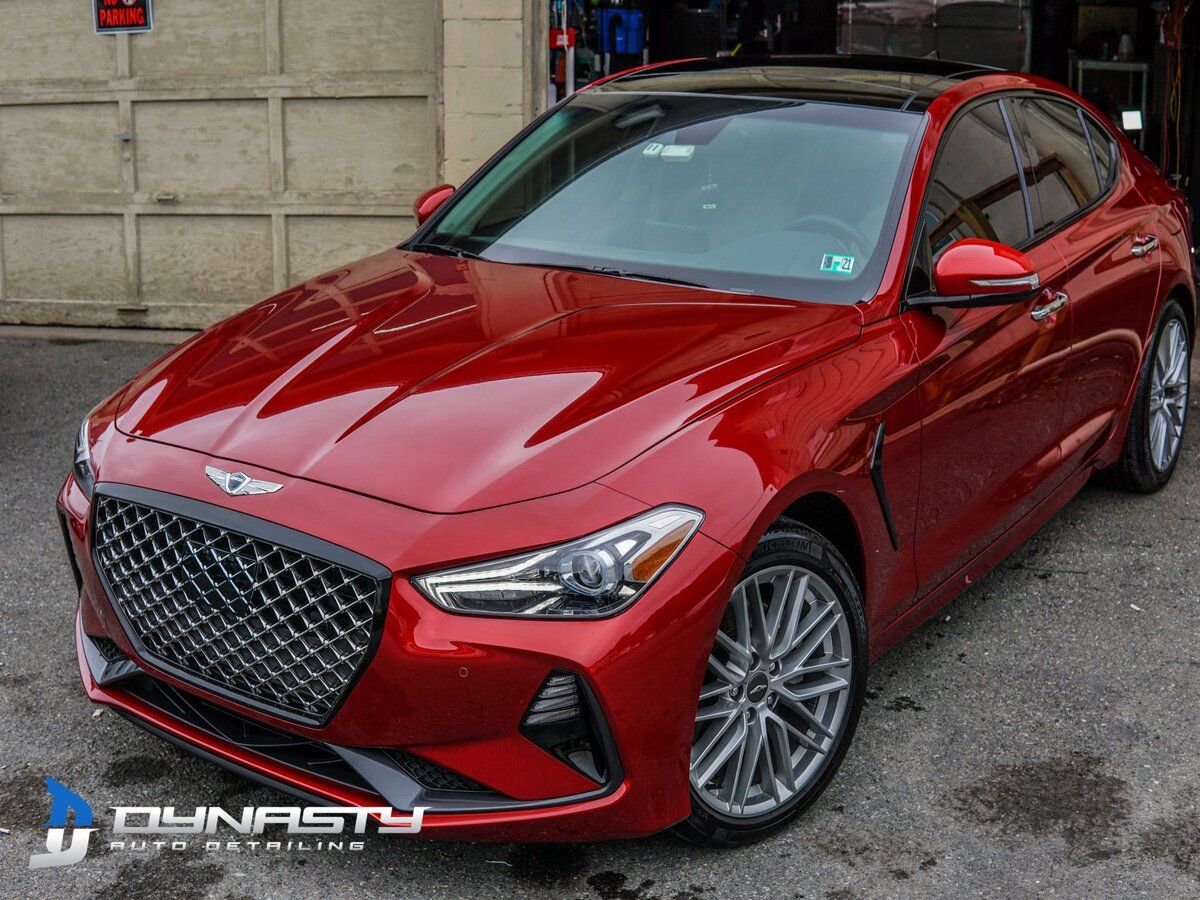 red car with ceramic coating