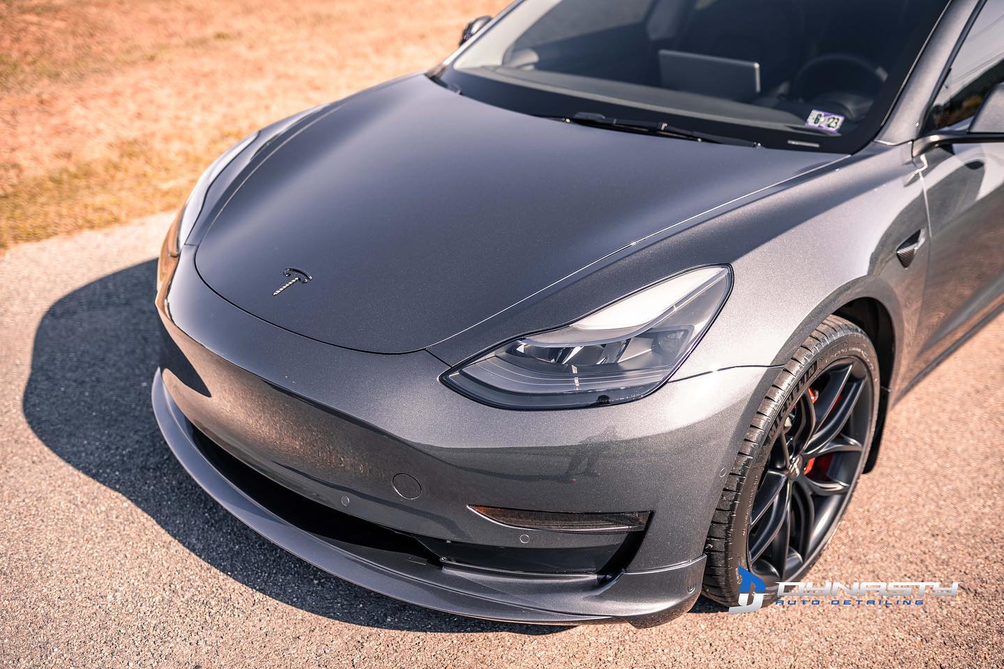 close up front of Tesla car