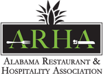 The logo for the alabama restaurant and hospitality association