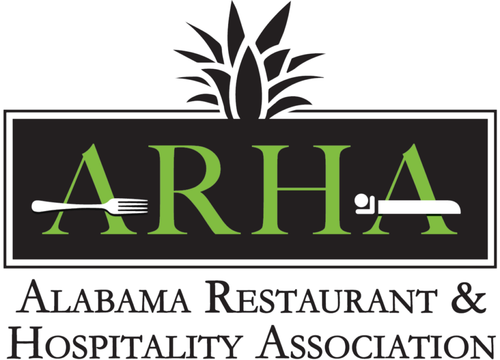 The logo for the alabama restaurant and hospitality association