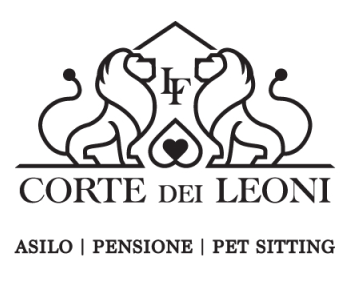 Logo della Corte dei Leoni: due leoni ai lati di uno stemma con le lettere 