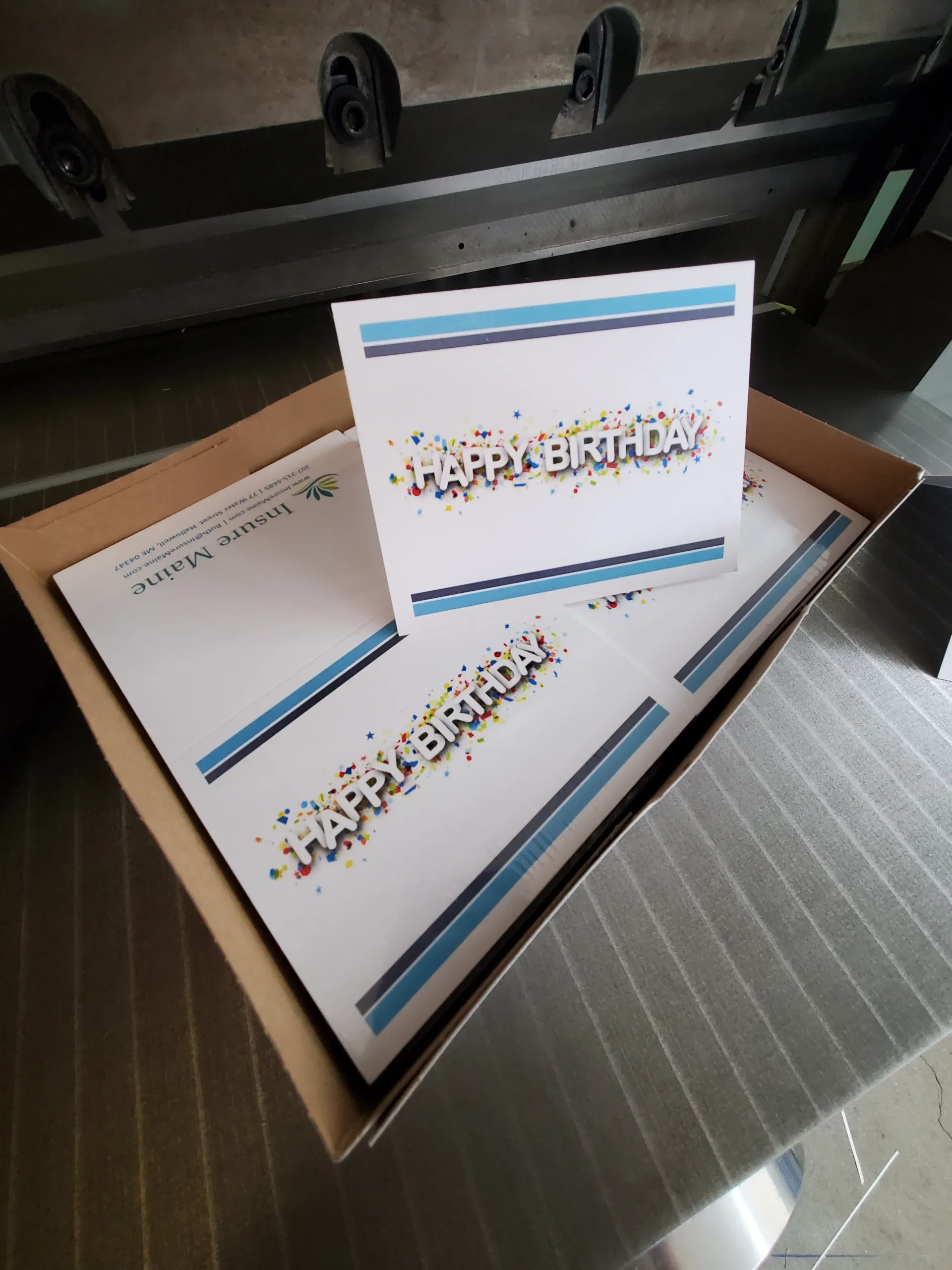 Box of greeting cards with 