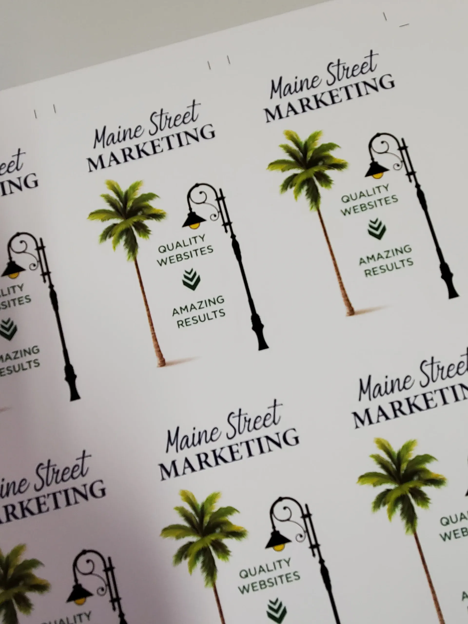 Sheet of labels with 