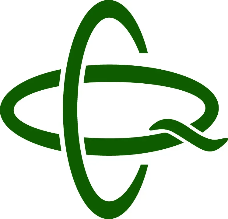 Green stylized logo with a large letter Q intertwined with a circle.