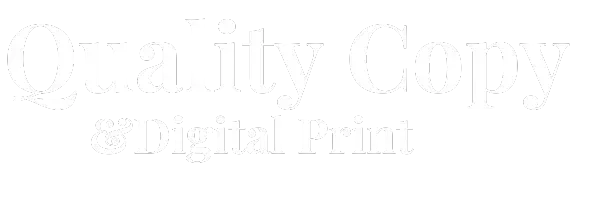 The logo for quality copy and digital print making your ideas originals