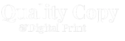 The logo for quality copy and digital print making your ideas originals