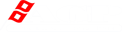 AGP company logo in white