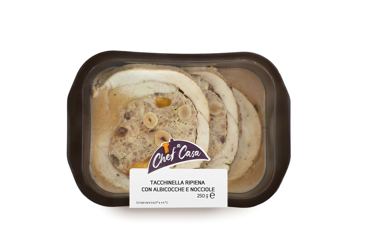 Tacchinella ripiena con albicocche e nocciole