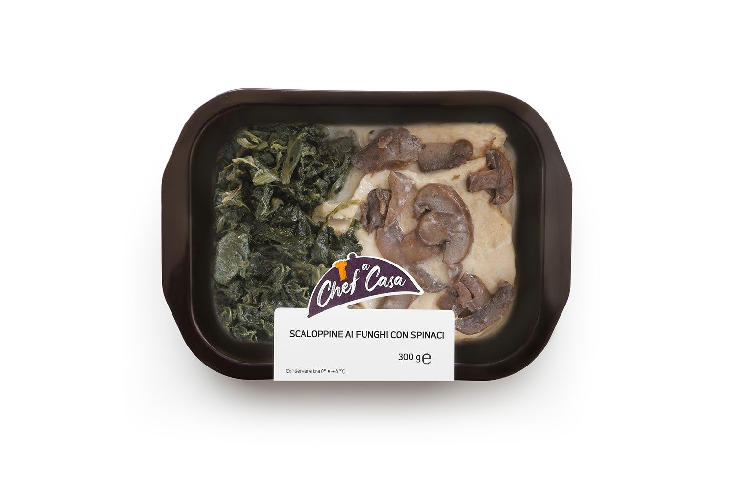 Scaloppine ai funghi con spinaci