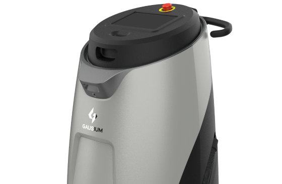 A gray and black vacuum cleaner with the number 4 on it