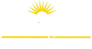 sunnyside roofing for lancaster county logo - a white roof background with a yellow sun and a yellow line