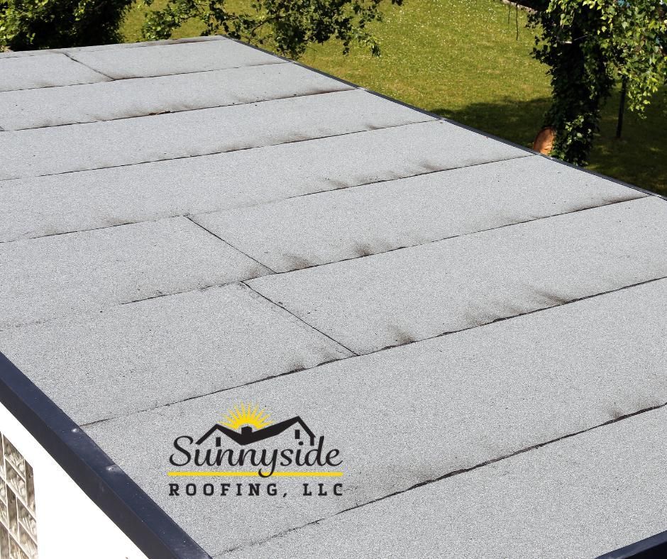 A sunnyside roofing llc advertisement with a picture of a roof