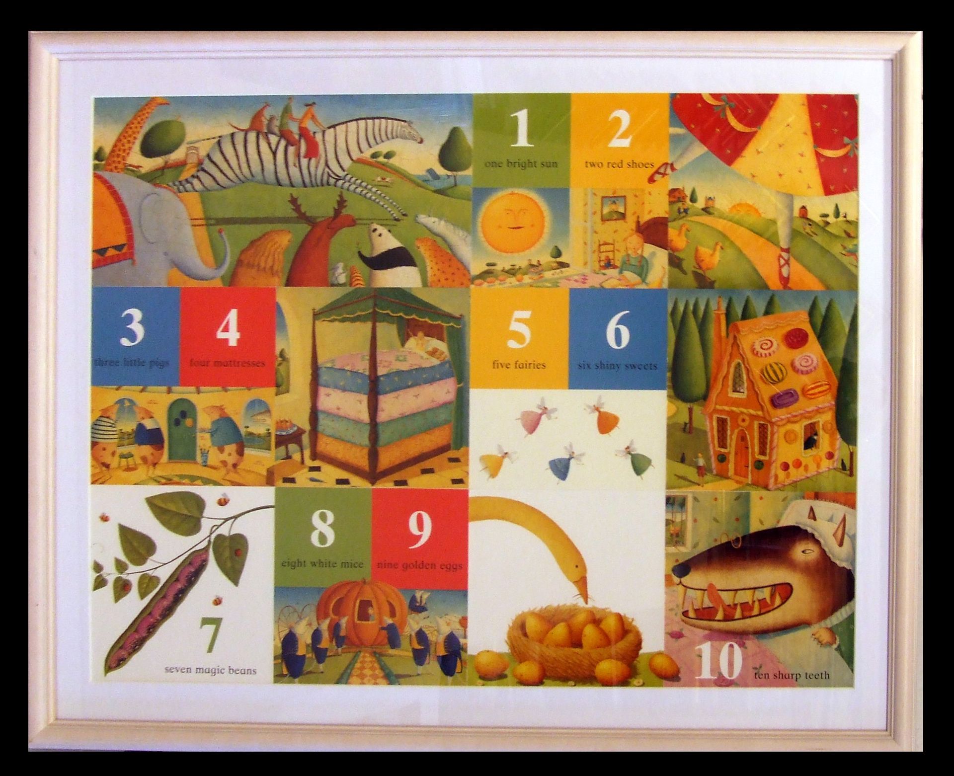 A colourful wooden frame